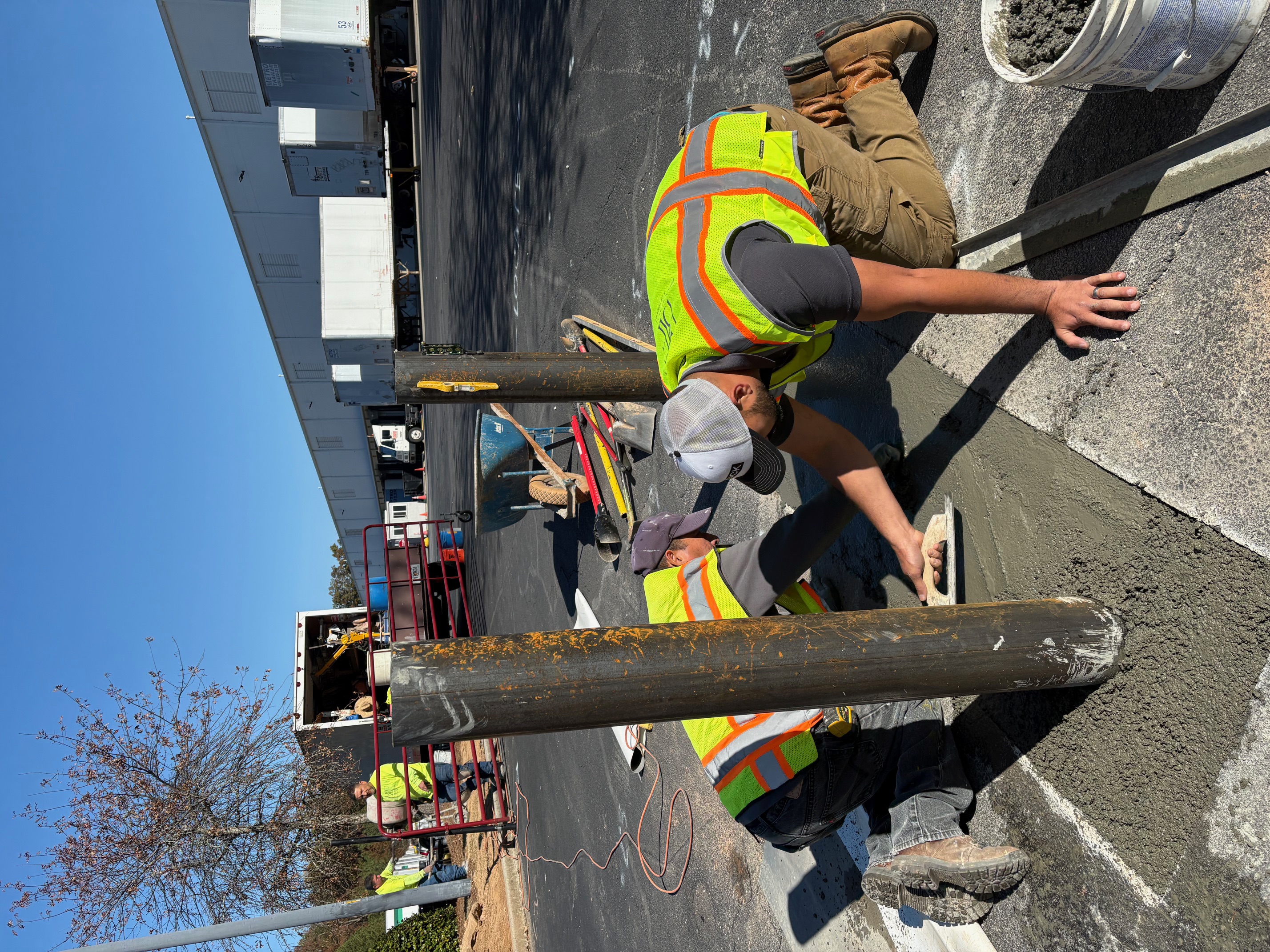 Concrete bollard install