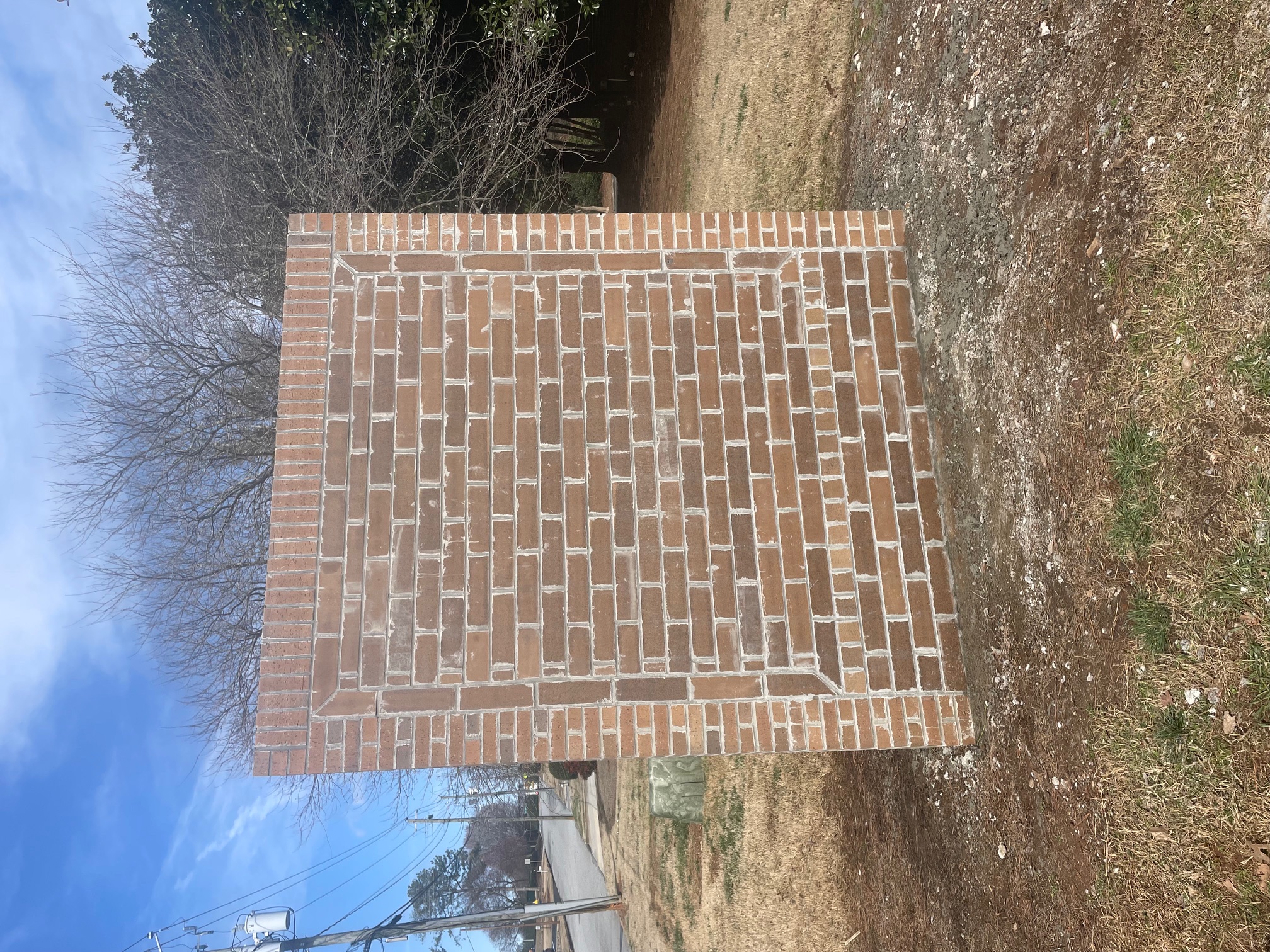 Completed monument sign